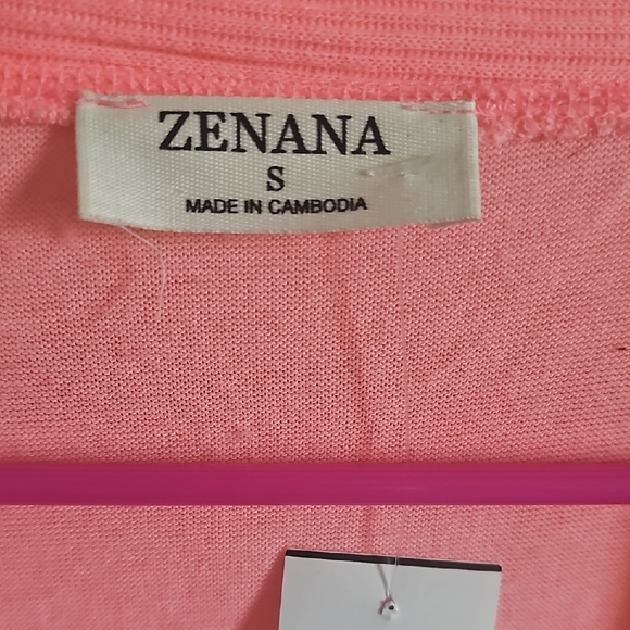 Zenana Outfitters Coral Pink Open-Front Lightweight Cardigan - Picture 2 of 6